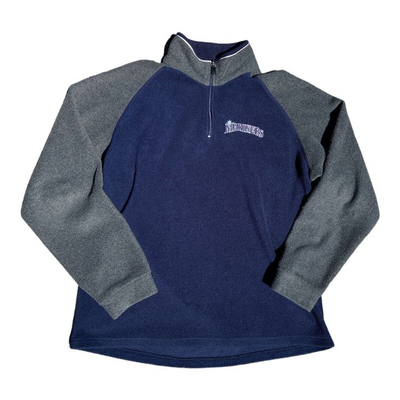 Mariners‎ Baseball fairhaven fleece pullover 1/4 zip color block Men’s Large - Picture 1 of 5